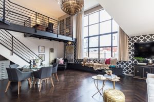 living room with wood floor